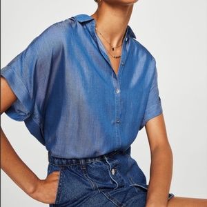 Mango Blue Soft Fabric Shirt